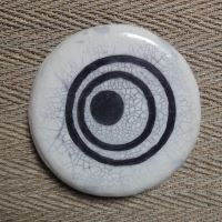 raku blanc cercles noirs